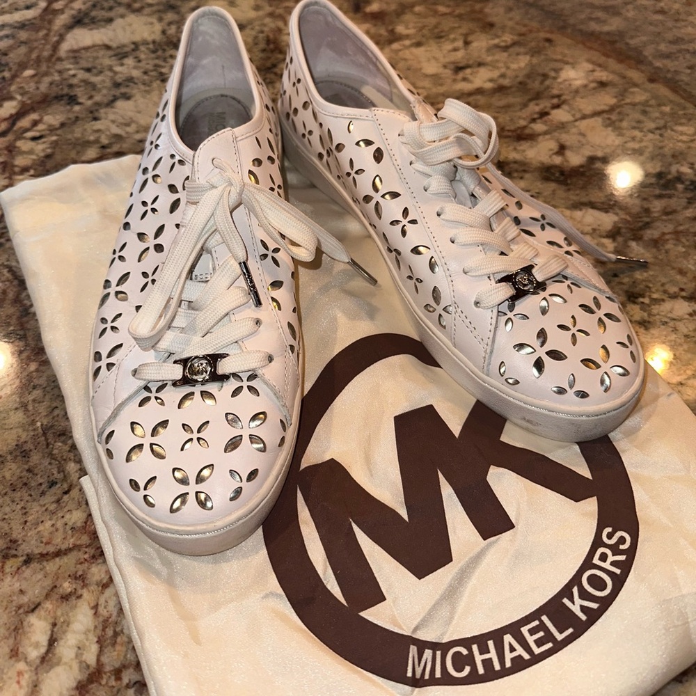 Michael Kors Leather Upper White Sole Sneaker - Size 9.5
